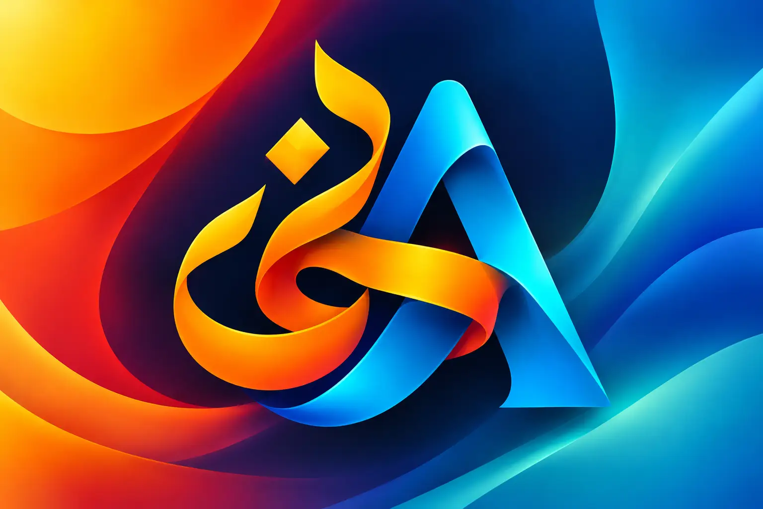 دمج الاسم العربي والانجليزي بالشعار بذكاء