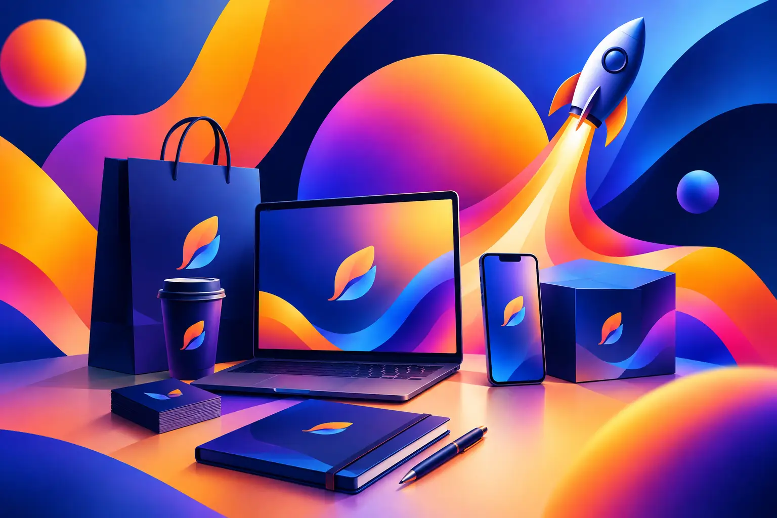 تصميم هوية بصرية كاملة لمشروع جاهز للانطلاق